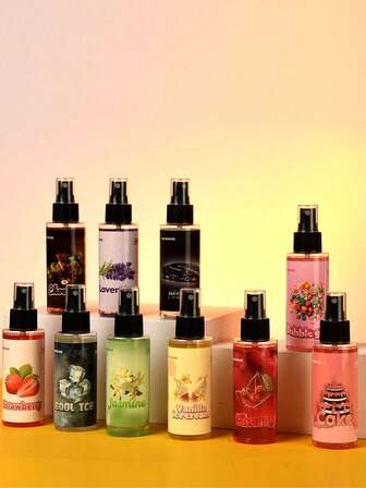 1瓶100毫升多口味香氛喷雾 - 香草、泡泡糖、樱桃、草莓，汽车、卧室空气清新剂，持久留香，消除异味