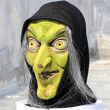 1pc Scary Old Witch Mask - Horror Role Play Costume, Latex Lady Mask, Old Witch Outfit, Everyday Cosplay Prop