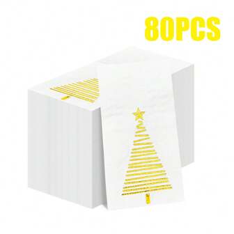 80/40/20 st. 15,74 * 13 tums varmstämplade julgransmönstrade servetter, används för högtidssammankomster, julfester, nyårs- och vintertemafester, västerländska restauranger, kaféer etc.