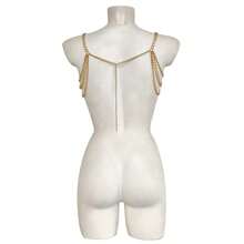 1pc Elegant Multilayer Shoulder Chain, Women's Body Jewelry, Rumi , Gold Shoulder Accessory