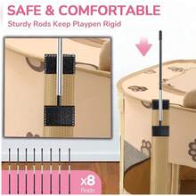 1pc Beige Color Foldable & Portable Pet Playpen, 600D Waterproof Oxford Cloth + Breathable Mesh, Indoor/Outdoor Cat Dog Use, Pet Nest Whelping Box For Camping, Easy To Store And Carry