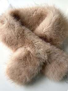 1 Stück Damen Herbst/Winter Faux Kaninchenfell umkehrbarer dicker und warmer Nackenwärmer Schal