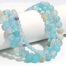 1 件薄荷绿玛瑙串珠项链，6/8/10 毫米天然石珠 - 薄荷青色 - 查看 7