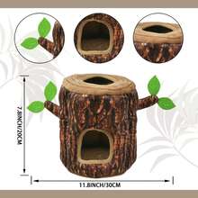 Cartoon Black Bear Tree Stump Plush Dog Toy, With 4 Black Bears, Durable, Interactive Play, Promotes Cognitive Development, Suitable For All Breeds And Sizes, Sound Toy, Press For Sound