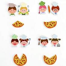 hoojojo 16 Peças/Conjunto Adesivos Magnéticos Recursos Didáticos, Ímãs de Geladeira em Formato de Pizza Fofos, Papelaria Criativa, Ferramentas de Ensino para Professores, Adereços para Jogos em Grupo, Recursos Didáticos Interativos e Divertidos, Decorações de Festa, Suprimentos Educacionais Montessori, Presentes de Feriados e Aniversários, Adequado para Jogos Familiares, Interação em Sala de Aula e Reuniões Multiplayer