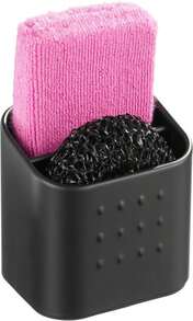 IDesign Sponge And Scrubber Holder With 2 Compartments For Kitchen Sink - Matte Black - ColorA - 查看 4