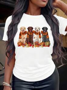 Women's Graphic Print Tshirt\Tee - Crew Neck, Short Sleeves, Low Stretch, 100% Cotton, 220g. This Regular Fit, Everyday, Outdoor T-Shirt Is Perfect For Holiday Party Or Celebrations, Perfect For Birthdays, Halloween, Thanksgiving, Christmas, Or As A Gift For Family Or Friends, Anytime Of Year.