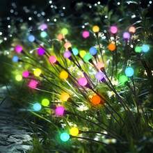 Luzes solares externas tipo vaga-lume - 6/8/10 LEDs, sem bateria e com movimento oscilante devido ao vento, ideais para decoração de jardins, pátios e festas (branco quente/multicolorido)