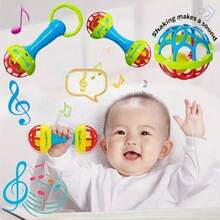 1/3 Children's Clock Hammer Toy, Smiling Face Design, Combination, Single Head & Double Head Clock Hammer, Training Ball, Children's Toy, Sleep Soothing Game, Interactive Toy - Multicolor - View 6