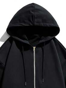 Customized Men's Hooded Zip-Up Sweatshirt Jacket, Front & Back Graphic Printing, Customizable Logo/Christmas/Halloween/Thanksgiving/Dance Crew/Work Uniform/School Uniform/Advertising, Lucky Number-Family Pet Friend-Any Design, Autumn Thermal Lined Hoodie Jacket