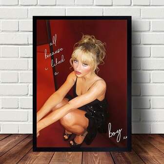 1 pieza Obra de arte de pared de lienzo con tema de moda y música, pintura al óleo inspirada en un cantante, impresión de póster de arte moderno para decoración del hogar, imágenes estéticas de pared para dormitorio, baño, sala de estar, decoración de oficina, sin marco