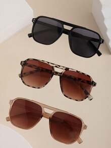 1 件运动户外 Y2K 复古时尚眼镜夏季时尚眼镜配件适合驾驶、海滩度假和户外旅行，海滩配件眼镜时尚眼镜，街头风格，嘻哈优雅日常适合耳机时尚配饰具有个性化和防晒功能 - 咖啡棕 - 查看 8