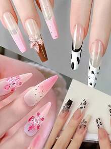 100pcs 3D Floral Nail Art Charms, Colorful, Hawaiian Style, Cute Flower Pattern, Summer Nail Rhinestone Decoration - Multicolor - View 3