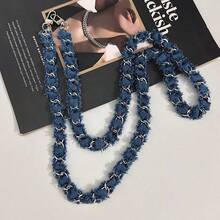 1 件牛仔布链条肩带、皮革链条肩带、手机挂绳 - 彩色 - 查看 5