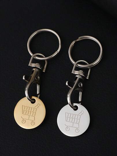 1pc Detachable Shopping Cart Keychain - Convenient Keyring, Portable Keychain, Supermarket Trolley Coin Holder, Suitable For Car, Backpack And Handbag - Perfect Gift For Birthday, Party And Holiday, Great Gift For Family, Friends Or Lover, Even Christmas Gift