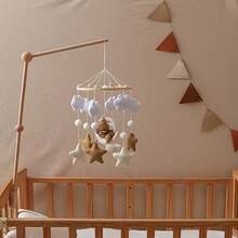 Handmade Baby Sheep & Star & Moon Bed Bell, Baby Mobile Crib, Cute Animal Shaped Toys, Educational, Improve Hand-Eye Coordination, Prevent Myopia, Nursery Room Decor, Mixed Colors, Newborn Rattle Toys, Best Gift For Parent-Child Interaction, Birthday, Christmas