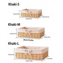 1pc/3pcs Woven Desktop Storage Basket, Suitable For Snacks, Cosmetics, Toys And Other Household Fabric Multi-Functional Storage Box, Applicable To Coffee Table Or Key Basket, Home Decor Storage, Wardrobe Clothing Organization Basket, Holiday Decoration Gift Storage, Ideal Gift Basket