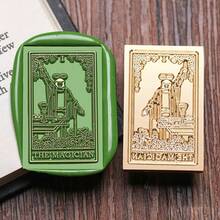 1 Tarot Card Series Fire Lacquer Seal Copper Head, Retro Style, Solid Brass Seal Head, Suitable For DIY Greeting Cards, Sealing Decorations, Desktop Ornaments, Holiday Invitations
