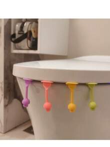 1 件/4 件硅胶马桶盖升降器 - 创意防污手柄，方便卫生使用 - 彩色 - 查看 10