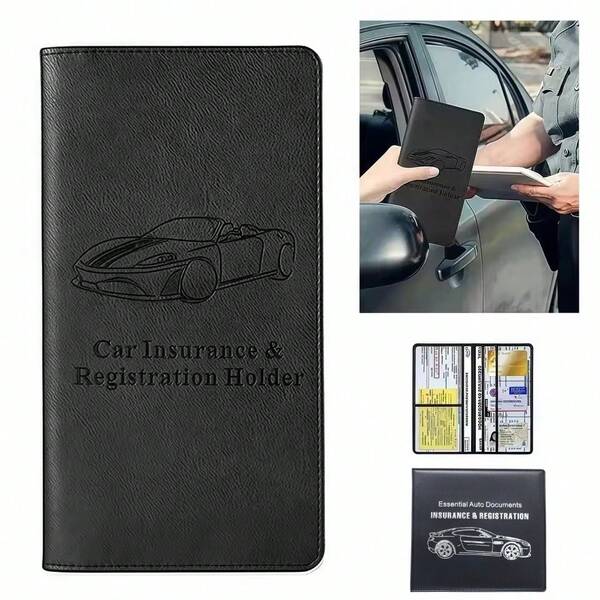 Car Registration And Insurance Card Holder, PU Leather Car Ticket Holder, Passport Cover, Driver's License Cover, Storage Device, Used For Documents, Cards, Car Insurance, Medical Certificate Cover, Outer Shell, Driver's License Cover