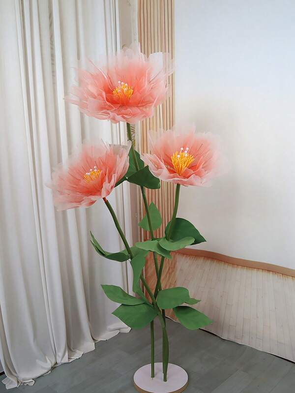 1 pieza Flor de Otoño de Moda de 40cm de Altura, Cabeza de Flor de Peonía de Seda Artificial Realista para Sala de Estar y Dormitorio, Decoración de Boda, Decoración del Hogar y Fiesta, Pétalos Esponjosos en Capas, Flores Artificiales Decorativas para Exhibición de Ventana