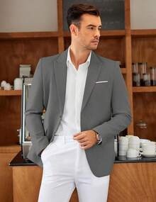 Mens Blazer Casual Two Buttons Sport Coat Slim Fit Lightweight Suit Jacketshalloween - màu nâu - Xem 2