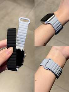 1条男女通用硅胶磁吸表带，兼容 42mm、38mm、40mm、41mm、44mm、45mm、46mm、49mm，时尚智能手表替换表带，适用于Ultra2、Ultra SE2、SE 11、10、9、8、7、6、5、4、3、2、1系列，可作为学生返校礼物 - 彩色 - 查看 6