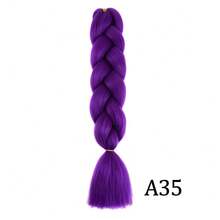 Perruque tressée violette 24/26 pouces, extensions de cheveux synthétiques tressés pré-étirés, convient pour le tressage, perruque longue violette Rumi, costume de performance sur scène Halloween, cosplay - Multicolore - Voir 12