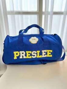1 pieza de bolsa de baile personalizada y personalizada para niñas, bolsa de almacenamiento deportivo, bolsa de equipaje con nombre personalizado, regalo de baile con letra de chenilla, regalo de gimnasia y porristas para niñas, regalo de cumpleaños para niñas, regalo de Navidad personalizado, regalo de Año Nuevo, bolsa deportiva personalizada para bádminton, voleibol, béisbol, rugby - Multicolor - Ver 4