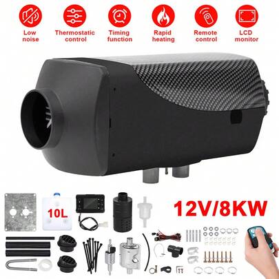 Diesel Parking Heater,12V 8KW Diesel Air Heater,10L Fuel Tank And Muffler,Smart LCD Display & Remote Control For RV,Truck,Trailer And Boat