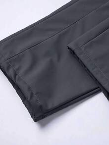 Men's Thickened Fleece Warm Pants, With Two Pockets, Adjustable Drawstring Waist, Straight Leg, Comfortable To Wear - Dark Grey - View 6