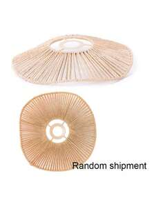 1 قطعة غطاء إضاءة معلق منسوج، إضاءة معلقة يدوية منسوجة بسيطة طبيعية، غطاء إضاءة معلقة من الخيزران، إضاءة معلقة إبداعية بطراز المزرعة، إضاءة معلقة بشكل شنادير من الخيزران