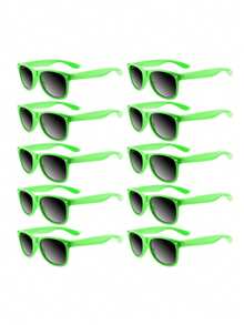 10pcs/Pack Retro Classic Party Glasses, 80s Party Glasses, Adult Party Favors, Vintage Style Glasses, Holiday Decorations, Daily Accessories, Cool Gadgets, Creative Gifts - Green - View 10