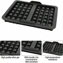 2 Packs Silicone Waffle Mold, 2 Cavities Waffle Baking Mold, Material Waffle Mold For Cake Chocolate Craft Candy Soap, Black - Multicolor - View 7