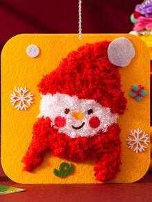 1 Set Kids Handmade Sewing Fun Kit, Christmas Handcraft Toy, Christmas Small Gift, Santa Claus, Snowman, Christmas Tree, Reindeer, Gingerbread Man, Creative Cartoon, Knitted Embroidery Painting, Craft Kit, Educational DIY Materials