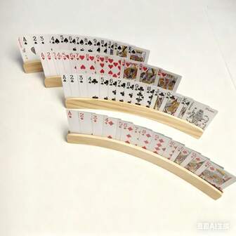 1/2/4pcs Wooden Playing Card Holder, Sturdy Pine Wood Card Stand, Portable And Storage-Friendly, Enhances Gaming Comfort, Hands-Free Holder For Cards, Photos, And Phones, Traditional Style, Solid Wood. Craft Tool, Sewing Supplies, Wooden Card Base For Games And Entertainment, Suitable For Magic And Card Games, Home, Kitchen, Events, Party Card Stands, Card Organizer, Card Rack, Card Game Accessories