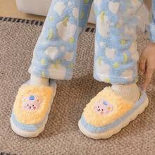 Winter And Autumn Fur Slippers For Indoor Use, Thick Sole, Slip-Resistant, Plush, Warm, Simple In Design, Comfortable, Plush Slippers For Women.