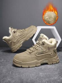 Męskie buty sportowe za kostkę, buty modne, buty robocze, buty robocze, trampki, buty podróżne, buty z okrągłym noskiem, sznurowane, z podszewką termiczną, metalowe oczka