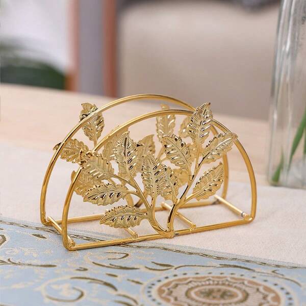 1pc Iron Art Paper Towel Holder, Vintage European Style Leaf Design, Suitable For Home, Hotel, Restaurant, Cafe Paper Towel & Napkin Storage Clip
