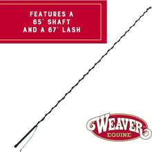 Weaver EquineWeaver Leather Stock Whip With Rubber Handle And 10" Popper, Red/White