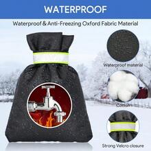 Outdoor Faucet Covers For Winter 9.05" H X 6.89" W 2 Pack Outside Garden Faucet Socks For Freeze Protection Reusable Waterproof Insulated Spigot Cover Thicker - 2+Đen4 - Xem 4