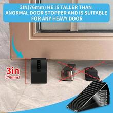 Strongest Heavy Duty Door Stopper Wedge - Spring Large Door Stoppers, Tall Door Stoppers Bottom Of Doors, Door Stop Rubber Strong Grip, 3 Inches High Metal Doorstop Suits Any Heavy Door - 1 包 + 黑色 - 查看 6
