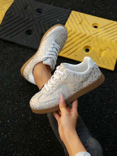 Girls' Sporty, Fashionable And Casual Boots, Leopard Print Shoes, Autumn Shoes, Versatile Commuting Shoes, Convenient Shoes, Anti-Slip, Anti-Odor And Breathable Shoes, Halloween Shoes