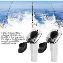 Soporte para Caña de Pescar de Acero Inoxidable, Incluye 2 Unidades con Base de 9 Pulgadas y Ajuste de 30°, Ideal para Yates y Embarcaciones - 1 - Ver 10