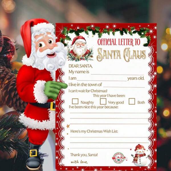 5/10/20 Stück Vintage Stil Weihnachtskarten, Malvorlagen, Briefe an den Weihnachtsmann, Wunschzettel - mit rotem Rand, mit klassischen Motiven wie Weihnachtsmann und Schneemann, bringen warme Urlaubserinnerungen zum Schreiben an den Weihnachtsmann, geeignet für Jung und Alt, Weihnachtsdekoration, perfekte Wahl für Weihnachten