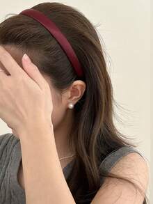 1pc French Headband, New Narrow Satin Solid Color, Elegant Minimalist Versatile Headpiece, Suitable For Washing Face ,Hair Hoop Hairband For Women - Multicolor - View 6