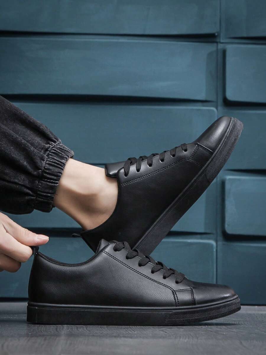Men's Fashion Casual Sneakers, Warm And Simple Sports Shoes - Black - View 1