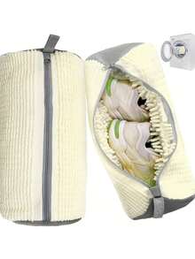 1/2pcs 360° Shoe Washing Machine Bag For All Shoe Types - Anti-Deformation, Machine Washable, Air-Drying, Protective Laundry Bag With Rich Fleece Inside, Perfect For Sneakers And Casual Shoes