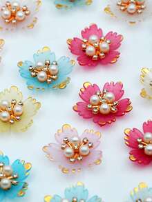 20/50pcs 28mm Multi-Color Rimmed 5-Petal Flower DIY Decoration, Suitable For Jewelry, Shoes, Clothing, Bags, Gifts