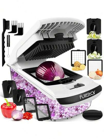 Tritatutto per verdure - Affettatrice a spirale per verdure - Tritatutto per cipolle - Tritatutto professionale per alimenti - Affettatrice